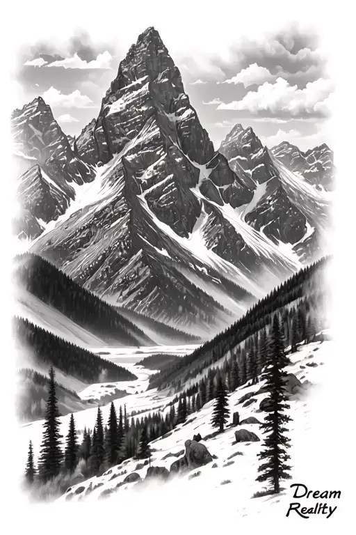Grand Teton Mountain Range Dream To Reality Black And White