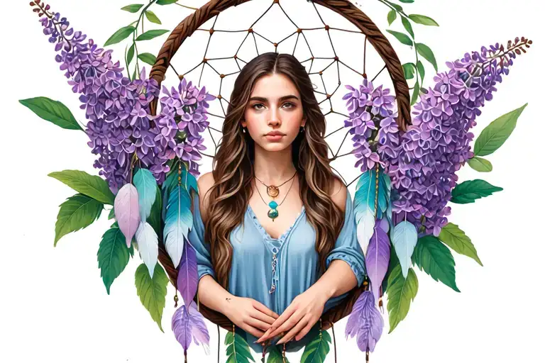 Lilacs Around A Dreamcatcher With Aj In Rhe Centre