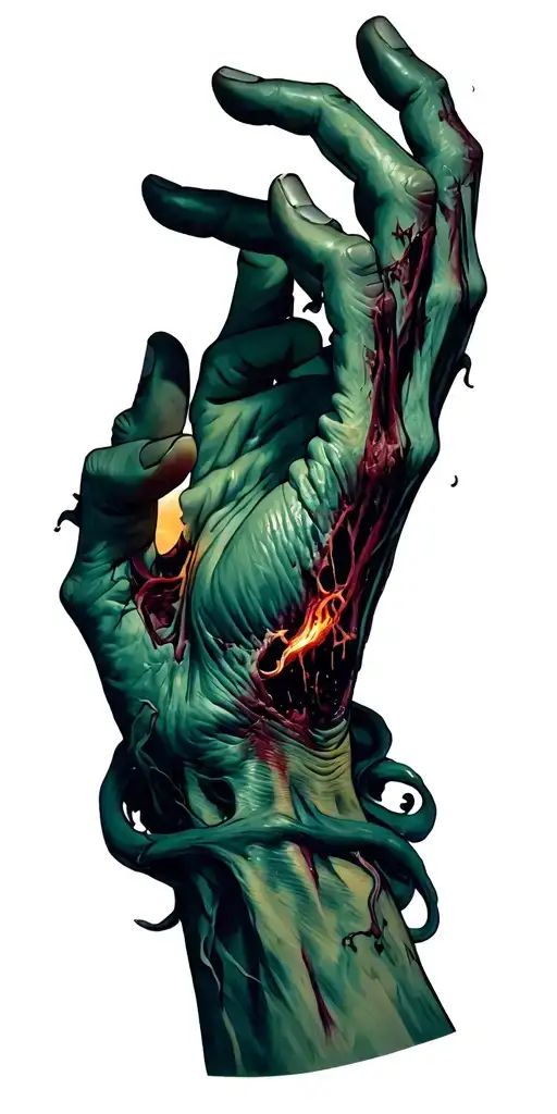 The Sun Fading Zombie Hands Reaching