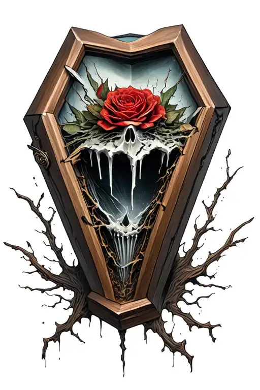 Dark Nature Emerging From Broken Coffin