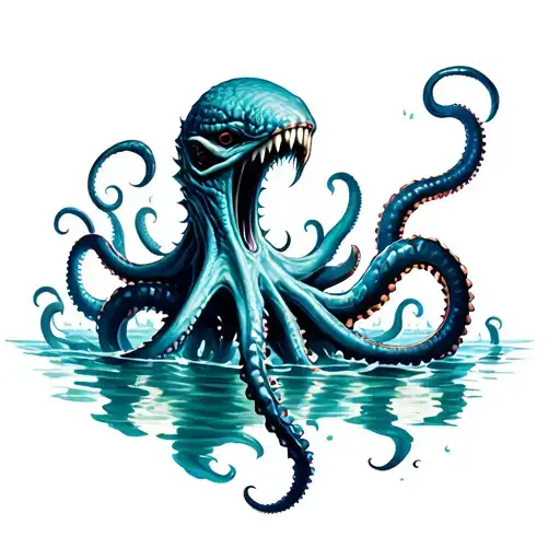 Kraken Tentacles Coming Up Out Of The Water