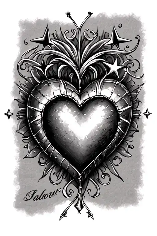 Name Stars Shading Heart