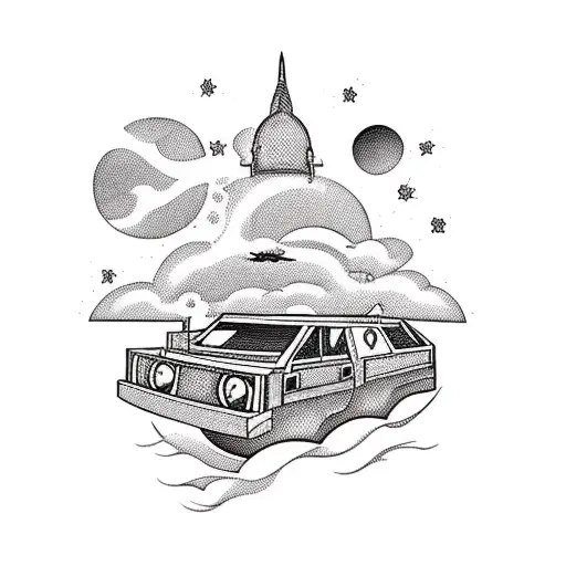 A Funny Caricature Of A Philippine Jeepney Floating In Space