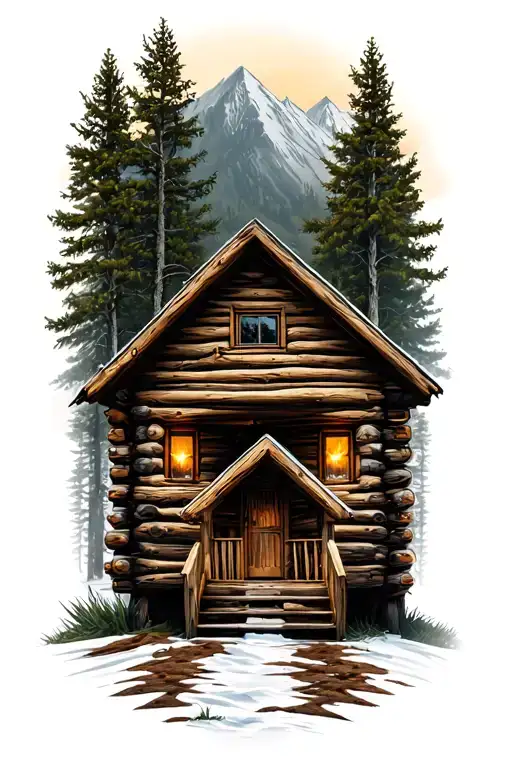 Log Cabin Tattoo In The Theme