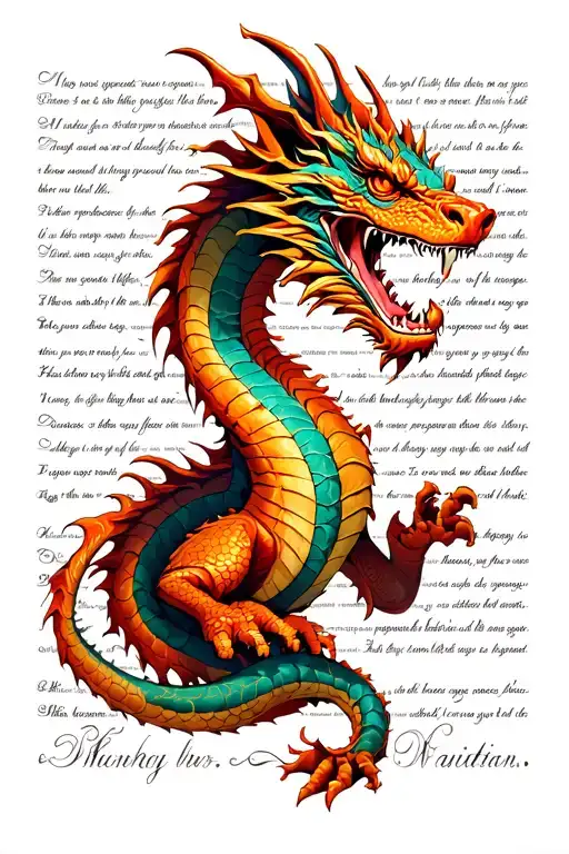 Meander Bar And Dragon With Bible Verses