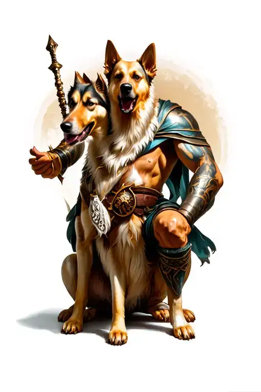 Ares God With Polish Ogar Dog Sitting