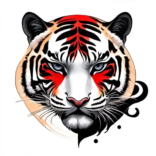 Mask Anonymus In The Circle Of Yin And Yan With A Tiger