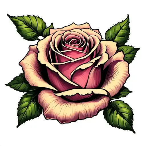 Rose With Old English Letter Saying Mom