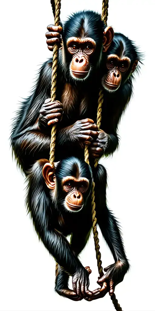 Jungle Scene With Monkeys Swinging