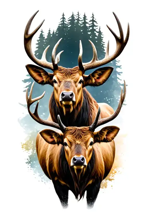 4 Bull Elk 2 Cow Elk