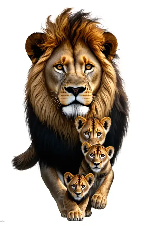 Lion And Cubs