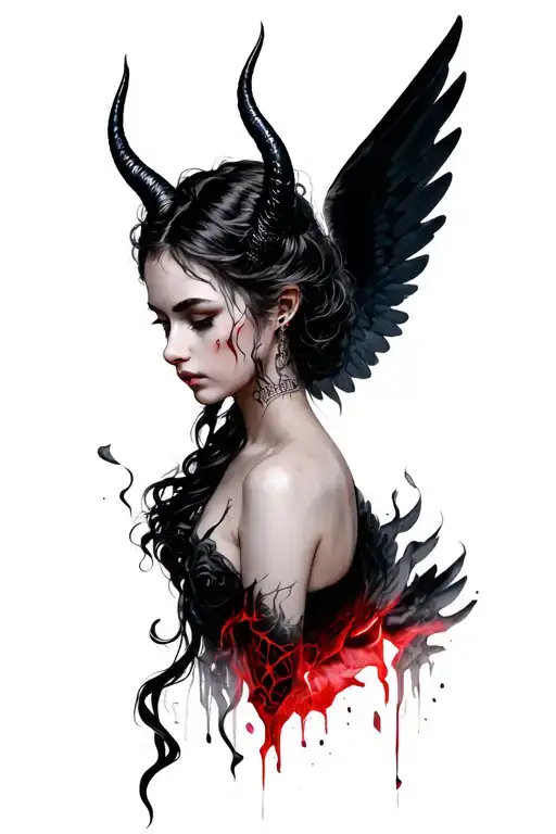Devil Horns Feminine Broken Angel