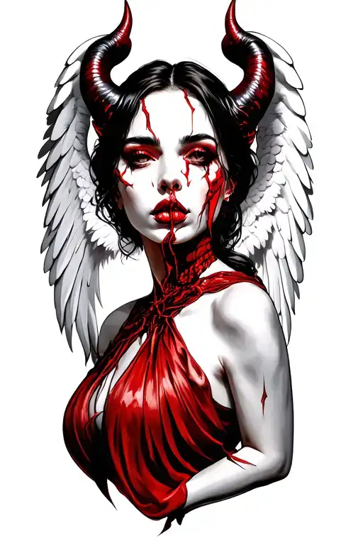 Devil Horns Feminine Broken Angel