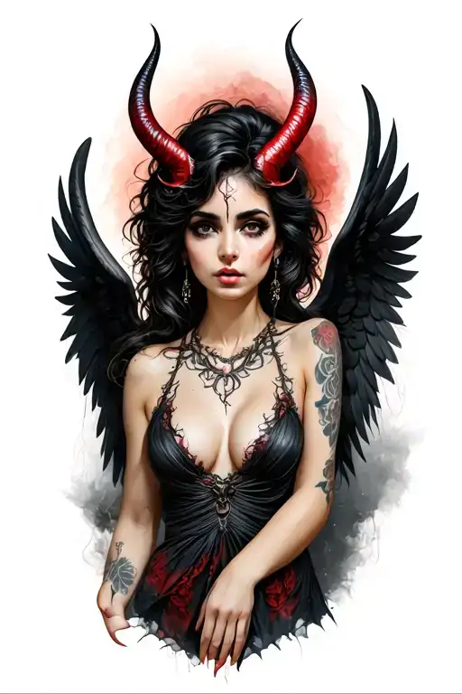 Devil Horns Feminine Broken Angel