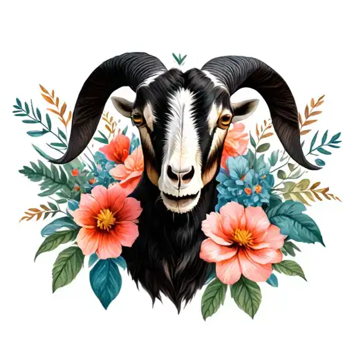 Goat And Skulls And Flowers
