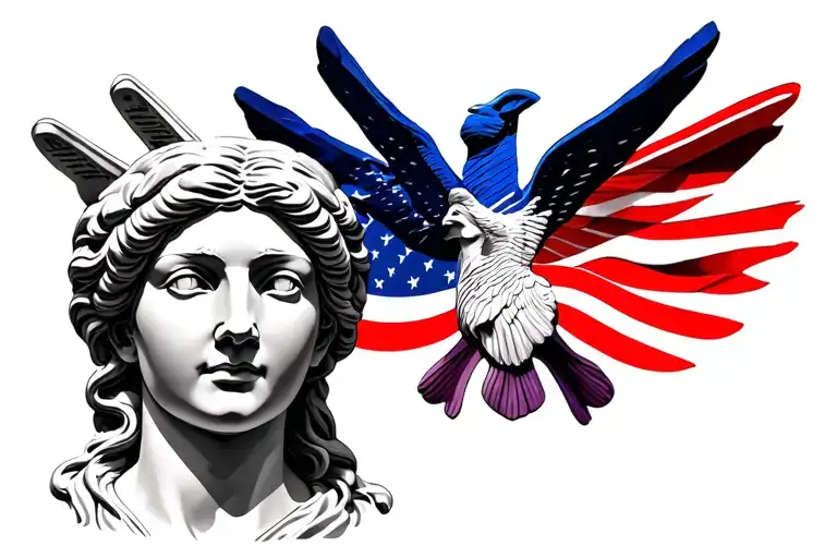 Freedom Statue Head Women Face