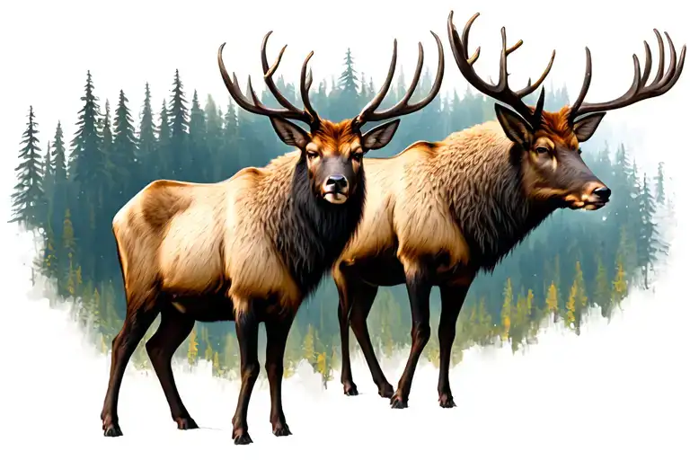 Two Headed Elk Full Body