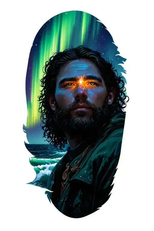 Nautical Theme With Northern Lights