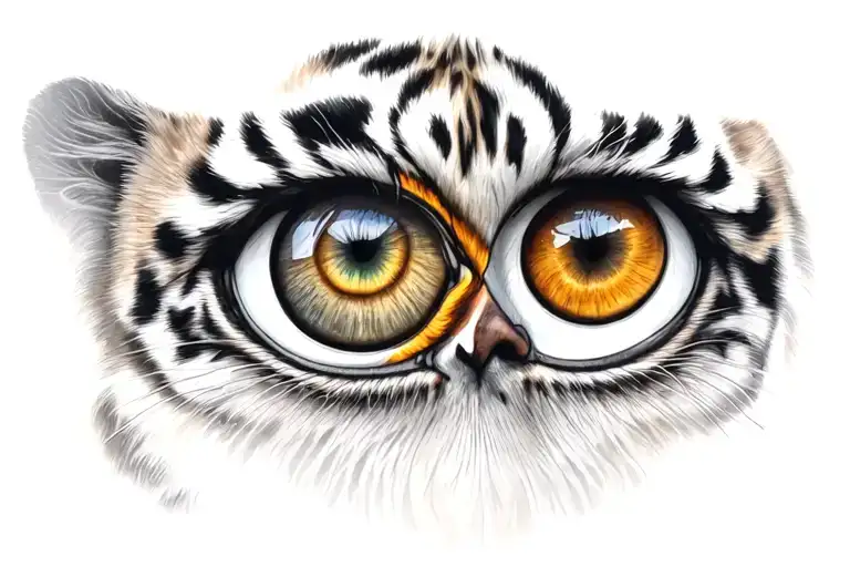 Half Girls Eye Half Tigers Eye Surrounded