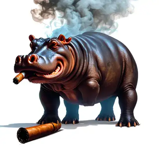 Tactical Hippo With Cigar Smoke