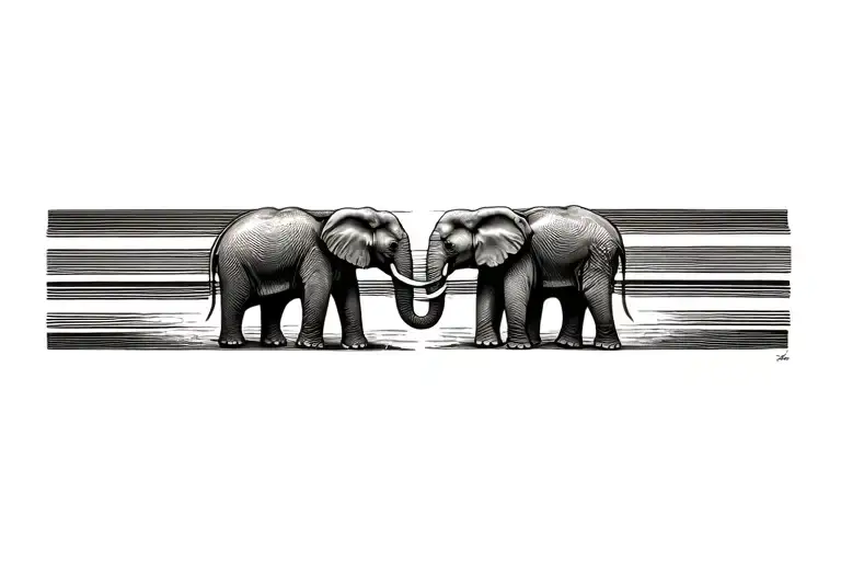 Elephant Arm Band Stripes With Ellie And Riley Engrave Into It