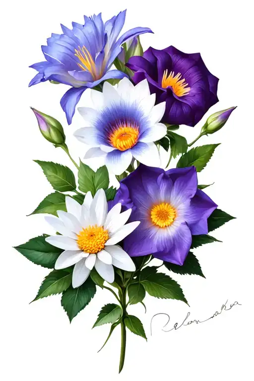 6 Flower Heads Daisy Waterlily Rose Aster Morning Glory Gladiolus Flower