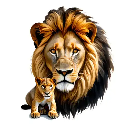 Lion With Cub