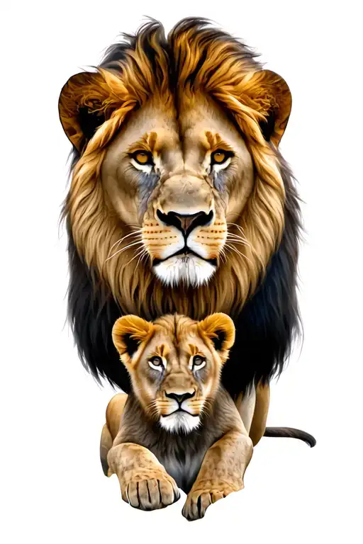 Lion With Cub