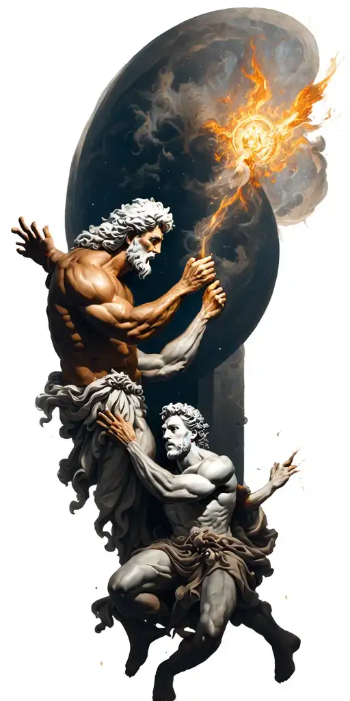 Zeus And Hades Fighting Each Other