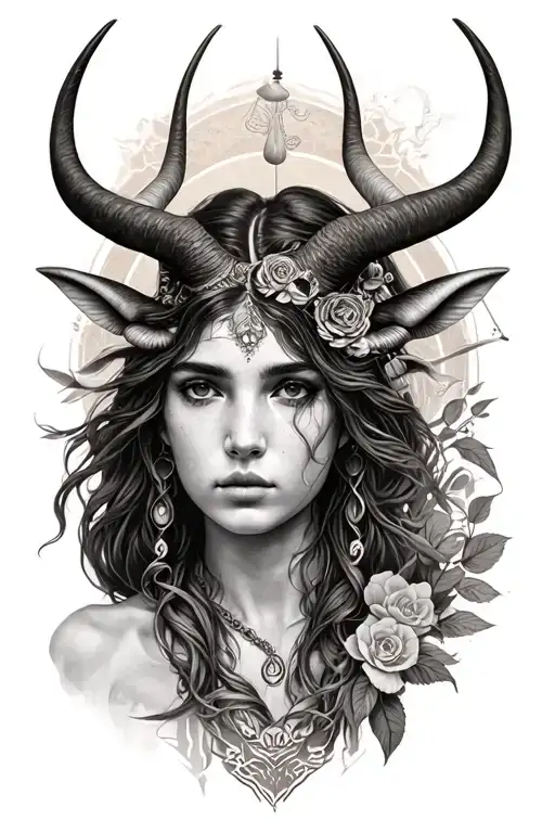 Libra Dan Taurus Tattoo Design Incorporating Elements