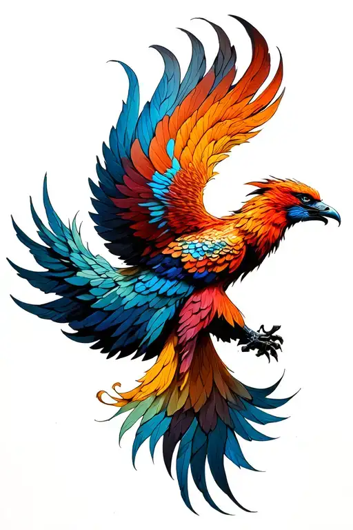 Rising Phoenix With I Am Enough In The Tail