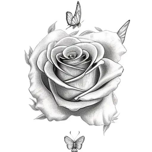 Butterfly And Rose