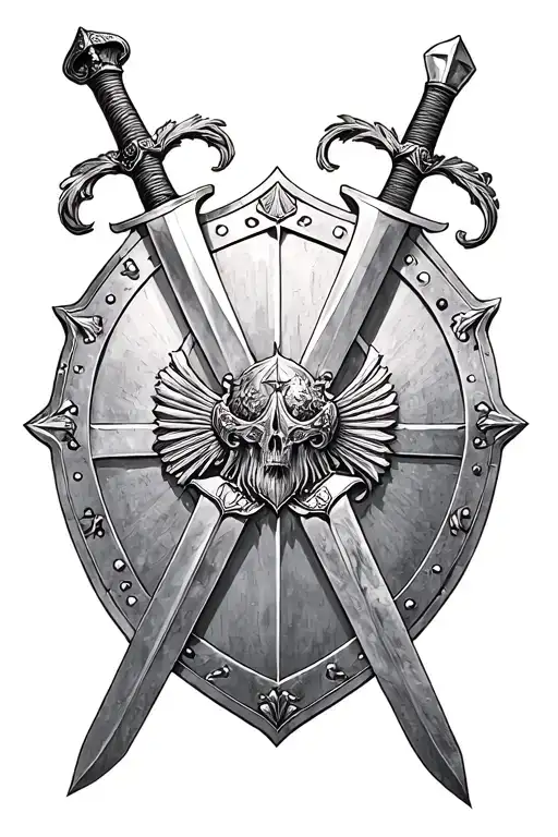 Templar Shield And A Sword