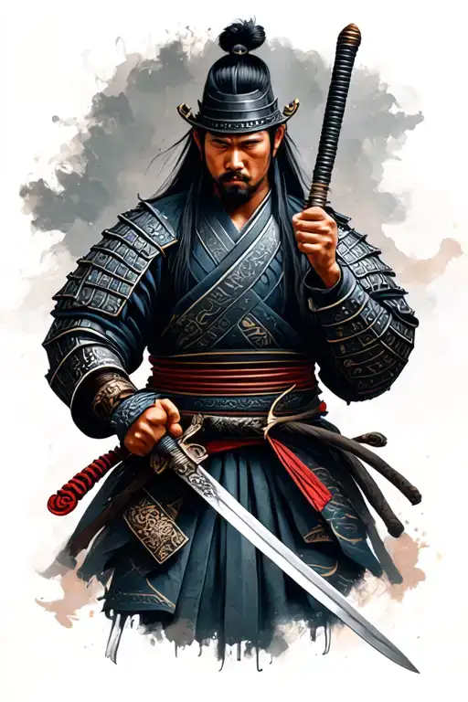 Samurai Warrior Holding Sword