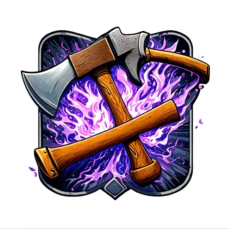 Damage Control Firefighting Crash Axe Crossed With Fireman's Maul