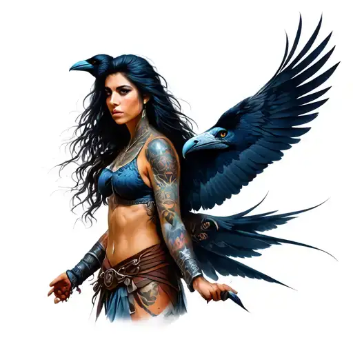 Warrior Woman With Crow