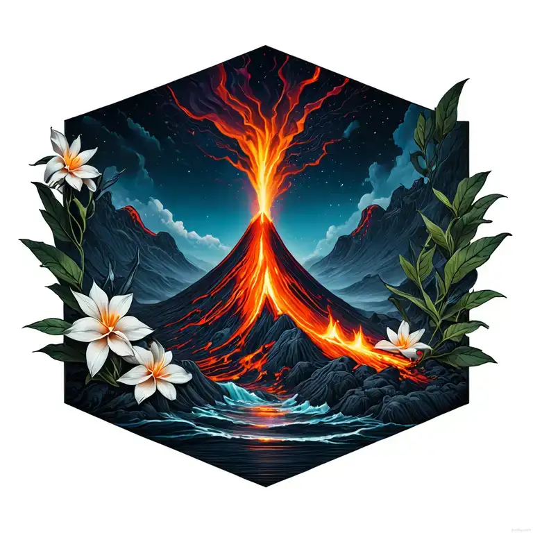 Volcano Flowing Flowers