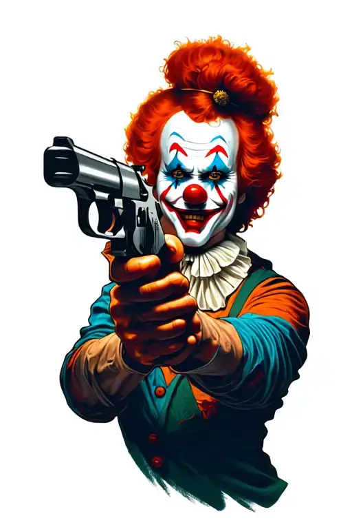 Clown Aiming Gun