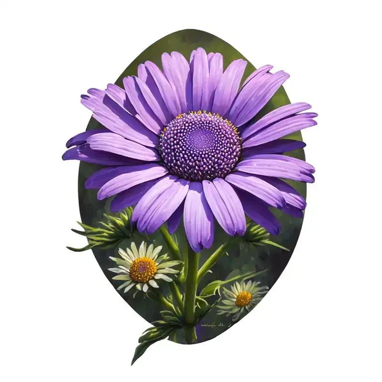Purple Daisy In Remembrance Of My Mom