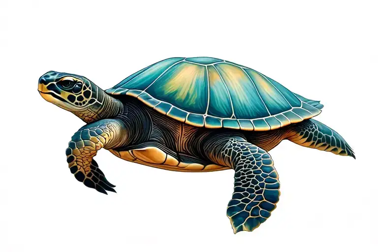 A Line With Interior Sea Turtle