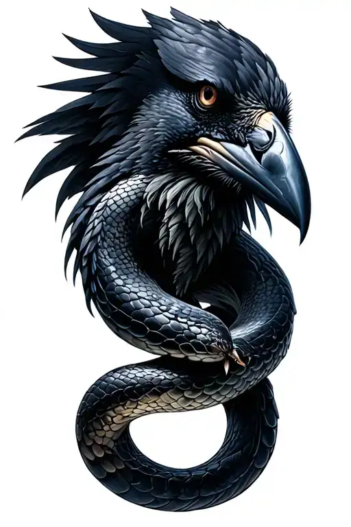Snake Morph Into Raven