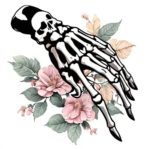 Madison Hand Tatto With Skeleton Hand Tatto