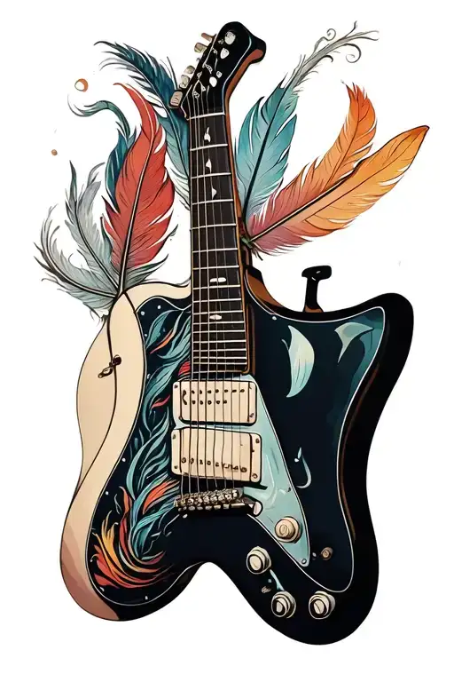 Guitar With Feathers