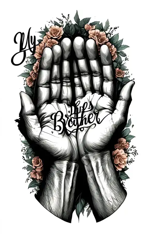 Open Palmed Hands In Script Text My Brothers Keeper
