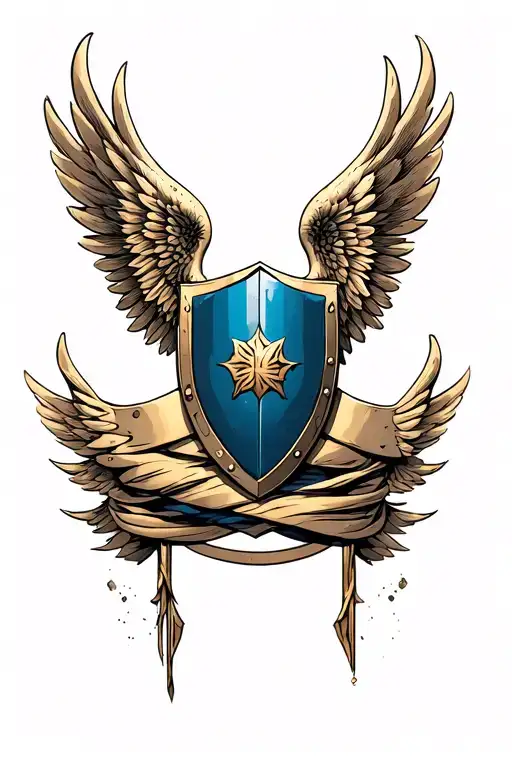 Shield With Wings Wrapped