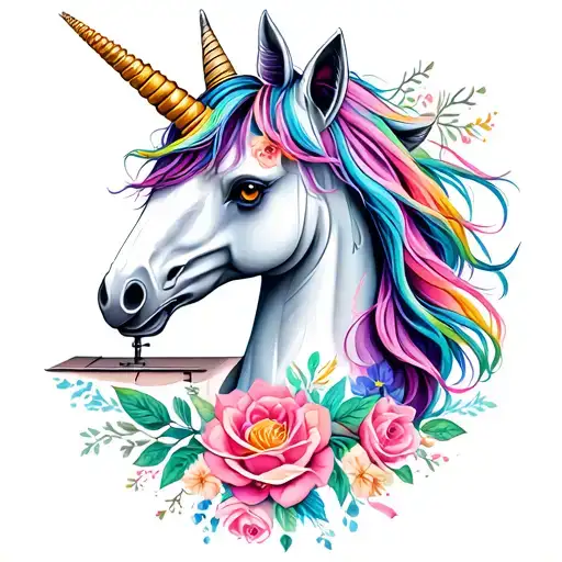 Sewing Machine And Unicorn