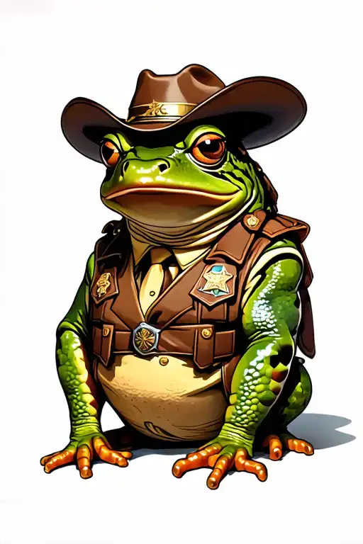 Frog Dressed As A Western Sheriffs Deputy