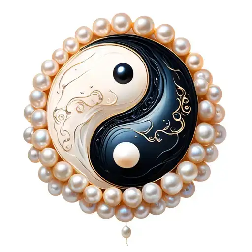 Simple Yin Yang With Pearls Inside