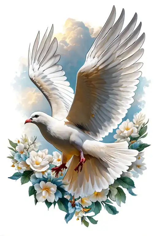 Dove Flying To Heaven