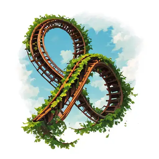 Rollercoaster Track Covered With Vines